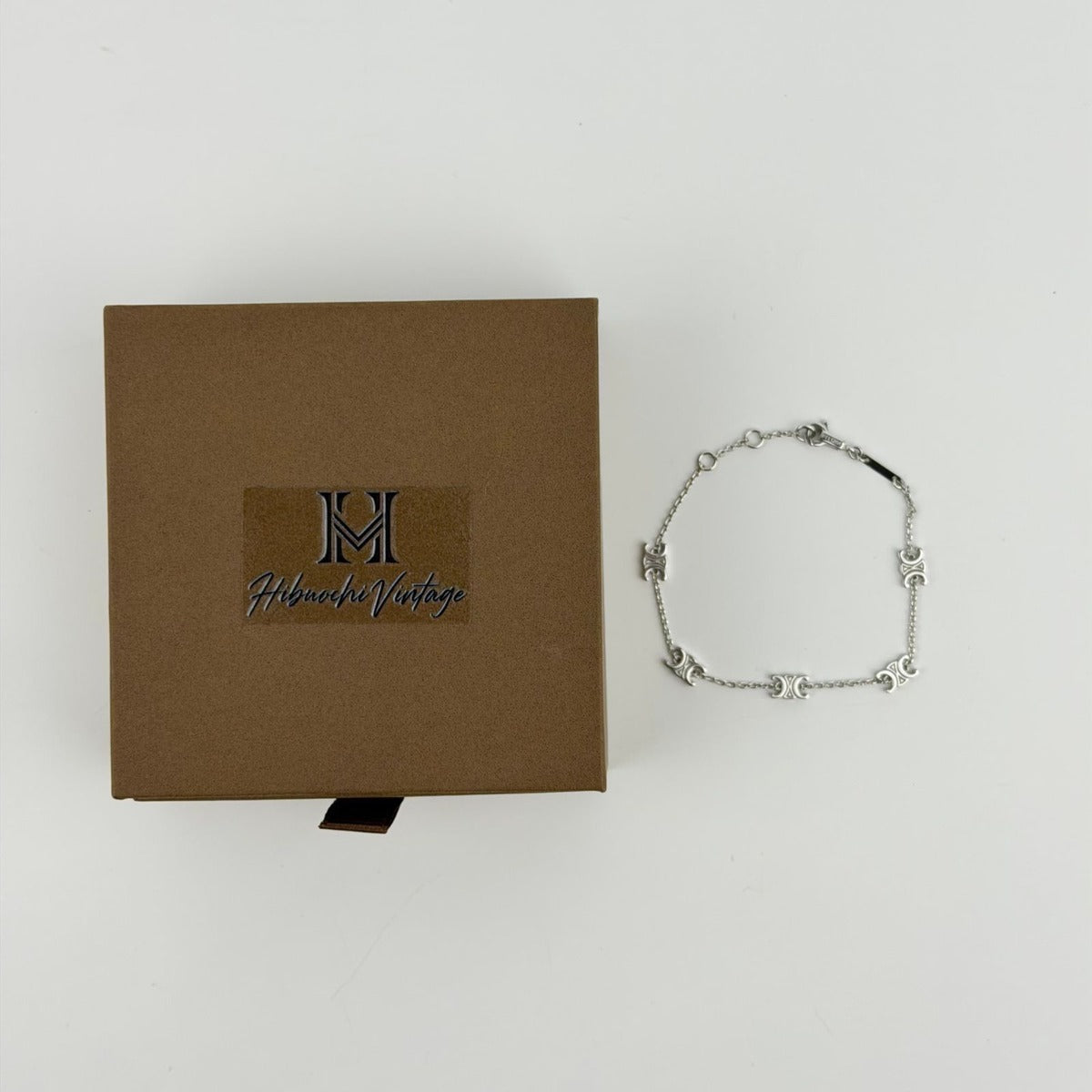 Celine Logo Triomphe Bracelet Silver Vintage