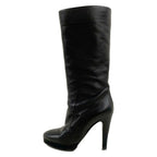 Chanel Boots 36 C Black CC Logo Lambskin