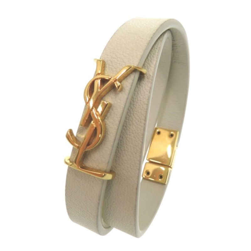Yves Saint Laurent Opium Double Loop Bracelet Leather White 0736 — view 2