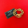 Chanel Coco Mark Motif GP Chain Bracelet Bangle Accessory Gold 94P