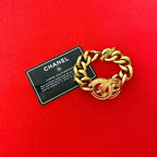 Chanel Coco Mark Motif GP Chain Bracelet Bangle Accessory Gold 94P