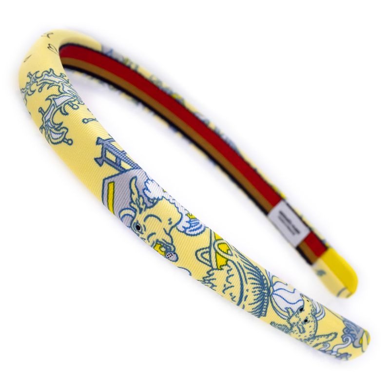 Hermes Headband Elsa Silk Yellow Accessories — view 4