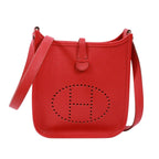 Hermes Evelyne TPM Veau Epsom Red Shoulder Bag Silver