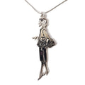 Chanel Charm Long Necklace Mademoiselle Motif Silver