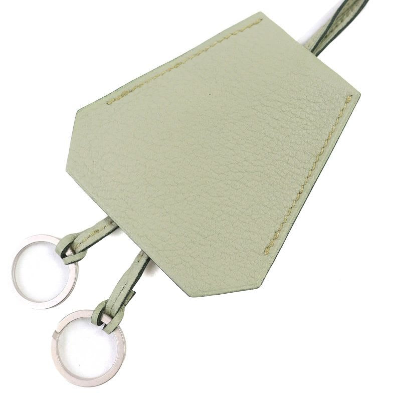 Hermes Leather Margiela Period Large Clochette Necklace Light Moss Green — view 4