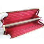 Louis Vuitton Portefeuille Clemence Zip Around Wallet Fuchsia Brown — view 4