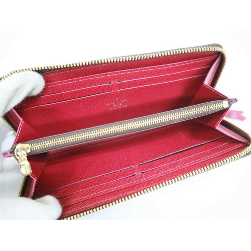 Louis Vuitton Portefeuille Clemence Zip Around Wallet Fuchsia Brown — view 4