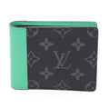 Louis Vuitton Portefeuille Calf Monogram Eclipse Bamboo Green Bifold Wallet