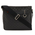 Gucci Guccissima Sherry Line Shoulder Bag Rubber Coating Leather Black