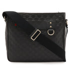 Gucci Guccissima Sherry Line Shoulder Bag Rubber Coating Leather Black