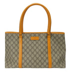 Gucci Tote GG Supreme Canvas Leather Beige Orange Everyday Use