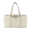 Gucci Interlocking Leather Boston Bag Tote Gold