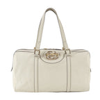 Gucci Interlocking Leather Boston Bag Tote Gold