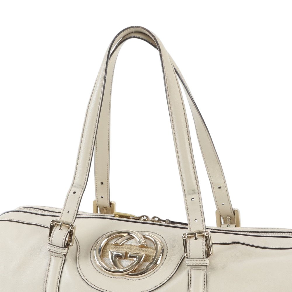 Gucci Interlocking Leather Boston Bag Tote Gold — view 2