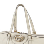 Gucci Interlocking Leather Boston Bag Tote Gold — view 2