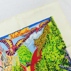 Hermes Carre 90 NUBA Mountain Scarf Silk White Multicolor Animal — view 7