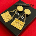 Chanel Quilted Bag Motif Earrings Accessories 93P
