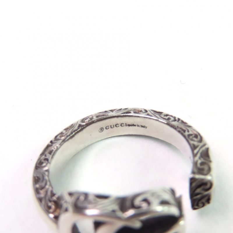 Gucci Double G Key Motif Ring Arabesque AG 925 Silver 10 — view 8