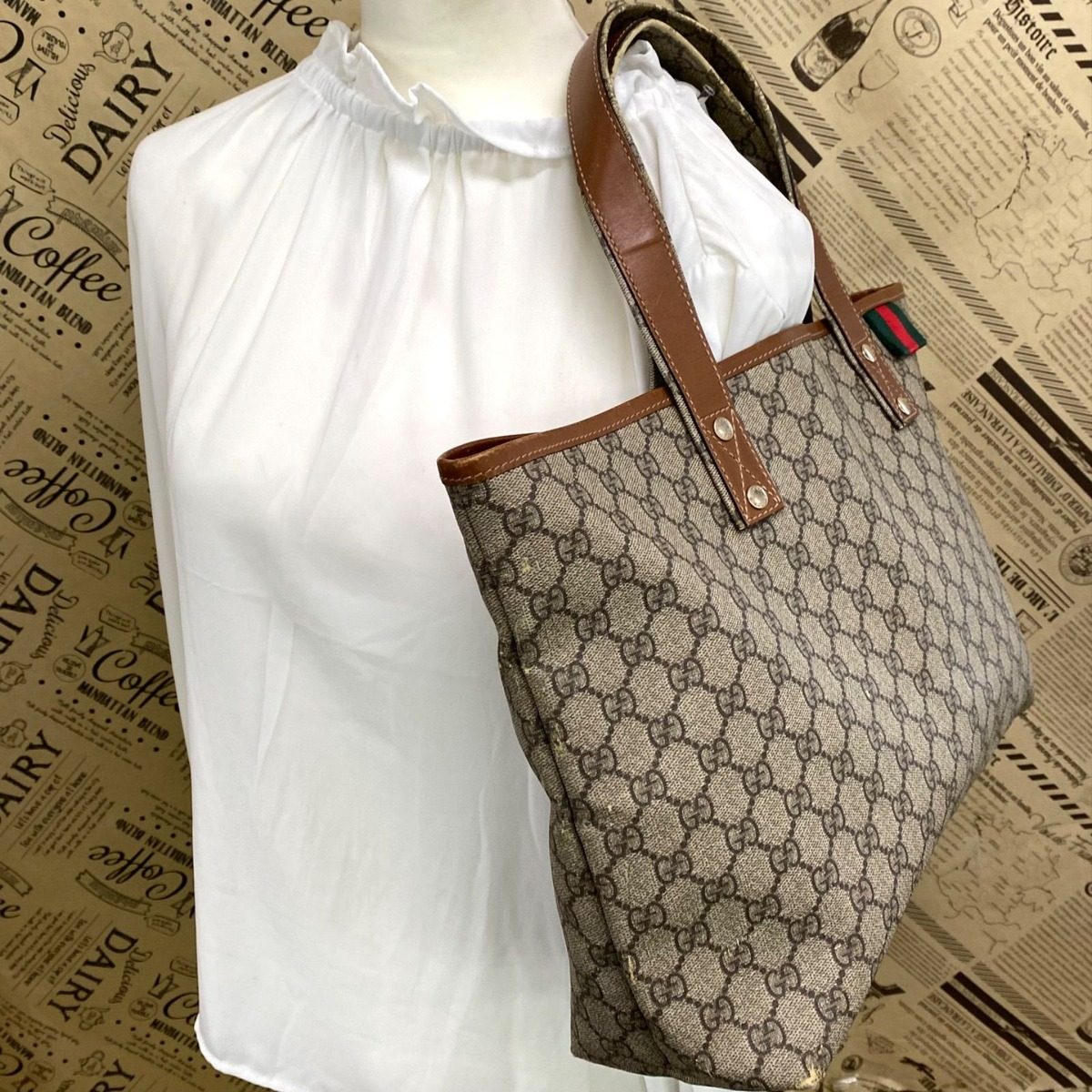 Gucci Tote GG Supreme Sherry A3 Business Travel Mothers Large Capacity — view 2