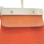 Hermes Hook Belt Waist Nylon Metal Orange Engraved I 0566 — view 7
