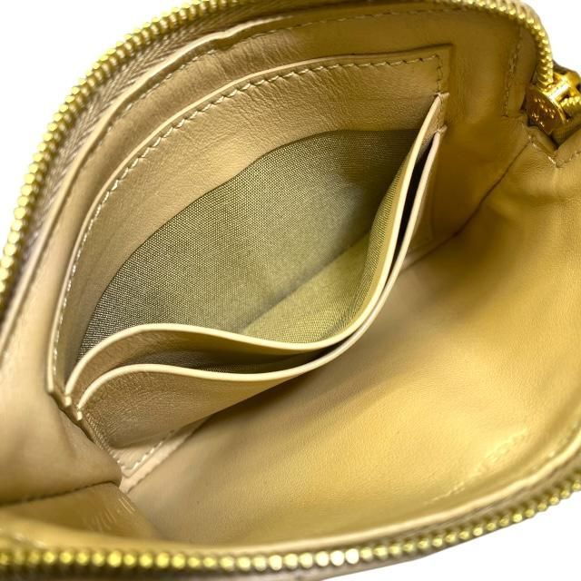 Celine CC Charm Coin Case Purse Mini Pouch Quilted Leather Beige — view 9