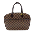 Louis Vuitton Saria Horizontal Damier Ebene Leather Brown Handbag Gold