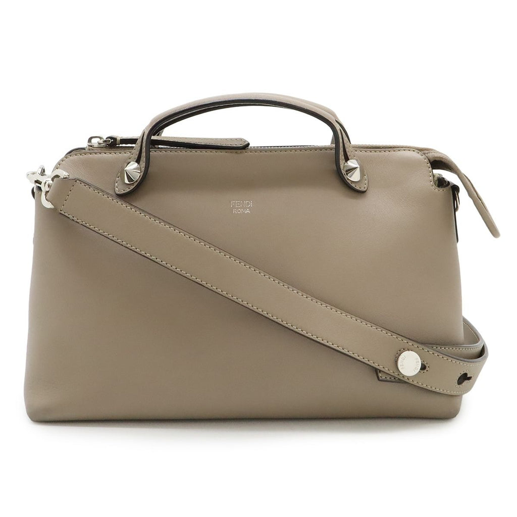 Fendi by the Way 2-Way Shoulder Bag Leather Grey Silver