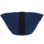 Hermes Palmyre Trapezoid Pouch Bag Canvas Cotton Corail Indigo Blue 1583