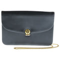 Dior Christian Chain Shoulder Bag Black Leather Vintage