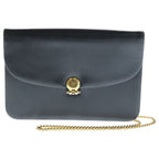 Dior Christian Chain Shoulder Bag Black Leather Vintage