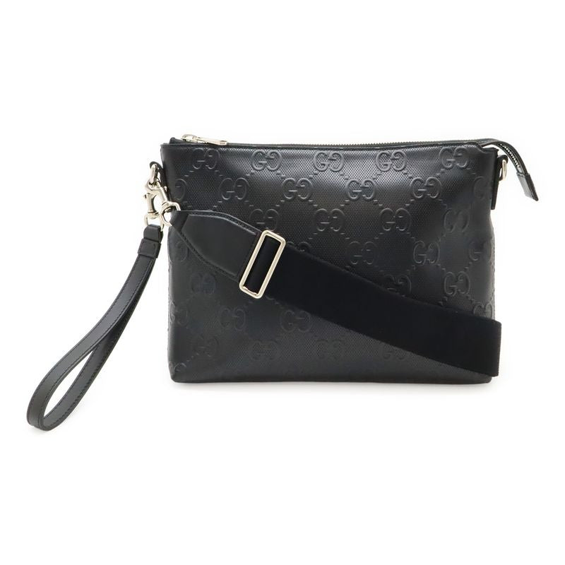 Gucci Jumbo GG Medium Crossbody Bag Shoulder Clutch Leather Black