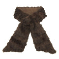 Fendi Tippet Scarf Rabbit Fur Silk Brown