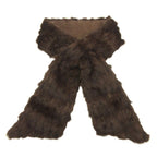 Fendi Tippet Scarf Rabbit Fur Silk Brown