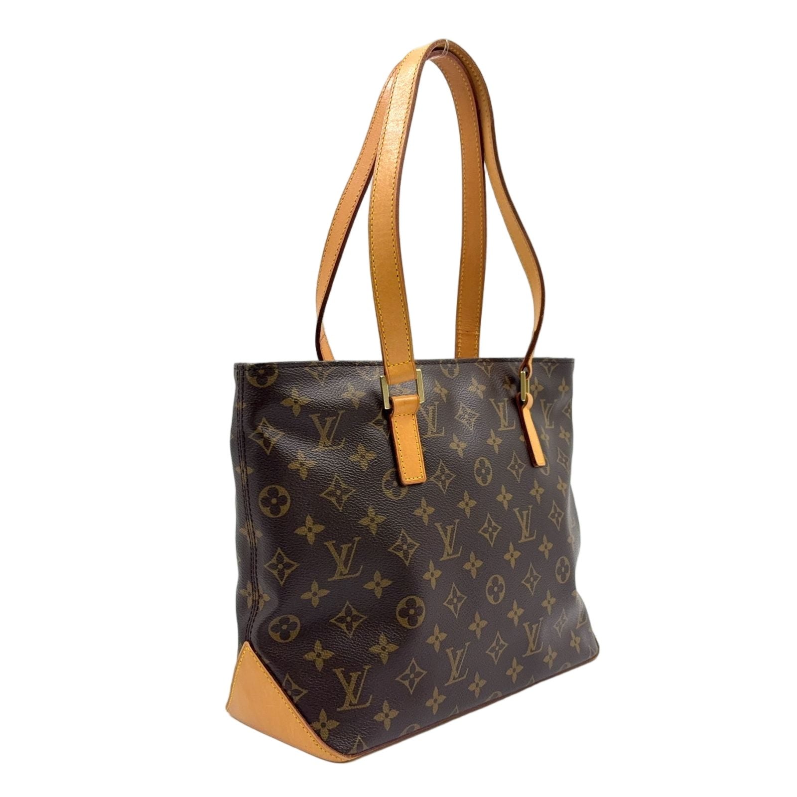 Louis Vuitton Cabas Piano Monogram Leather Brown Light Tote Gold — view 2