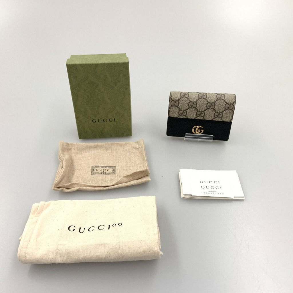 Gucci GG Marmont Supreme Mini Wallet Bifold Beige — view 8