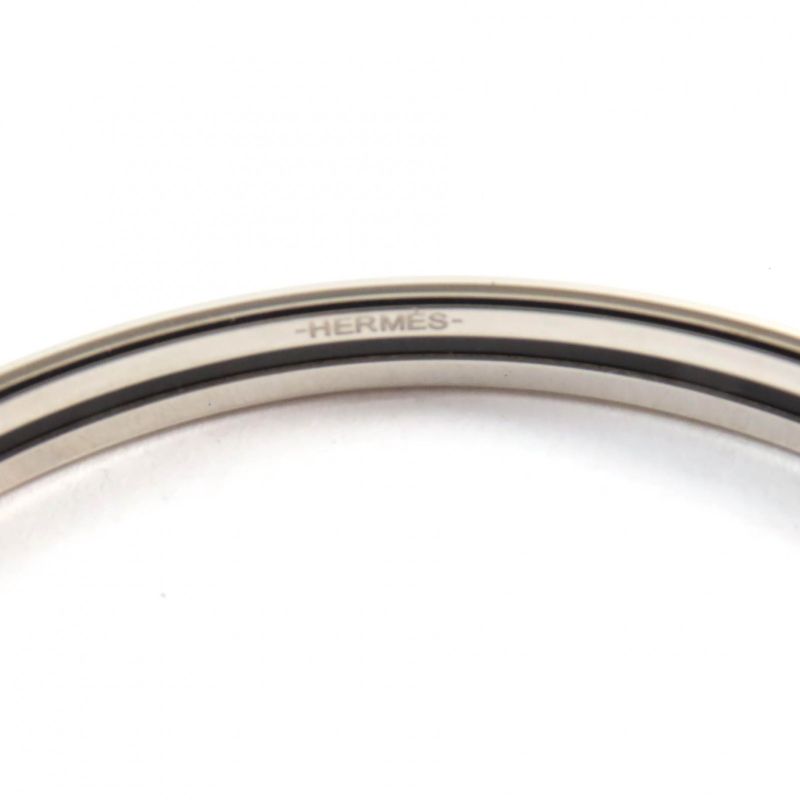 Hermes Carte A Jouet Orfevre Blanc Platine Current Enamel Bracelet Bangle — view 7
