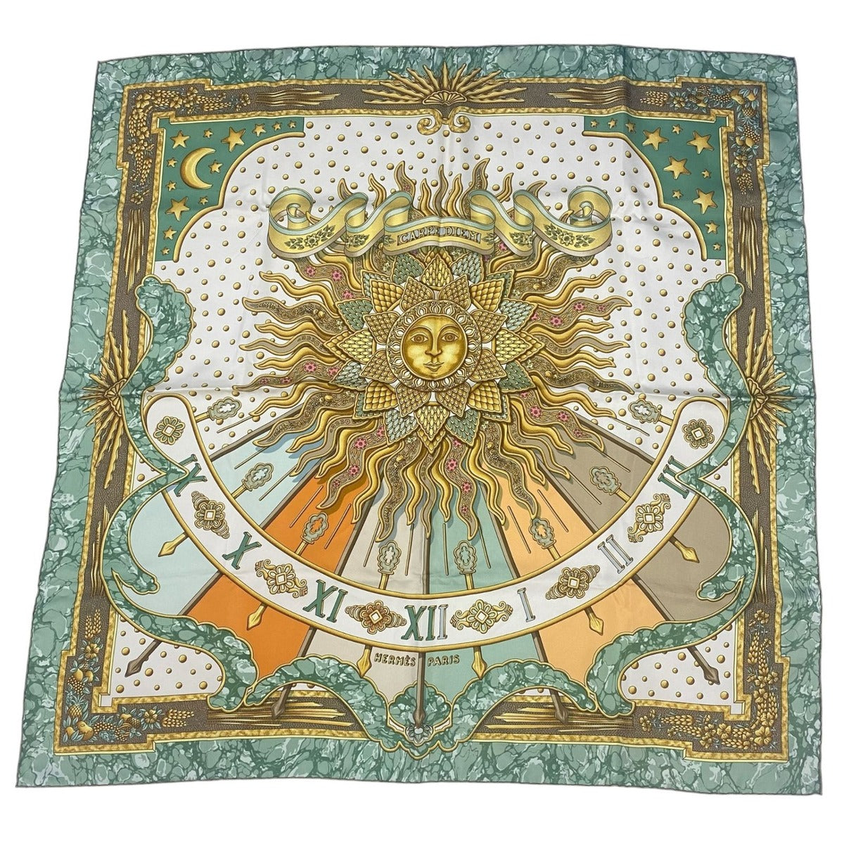 Hermes Scarf Silk Carre 90 Carpe Diem Enjoy Today Multi Box — view 2