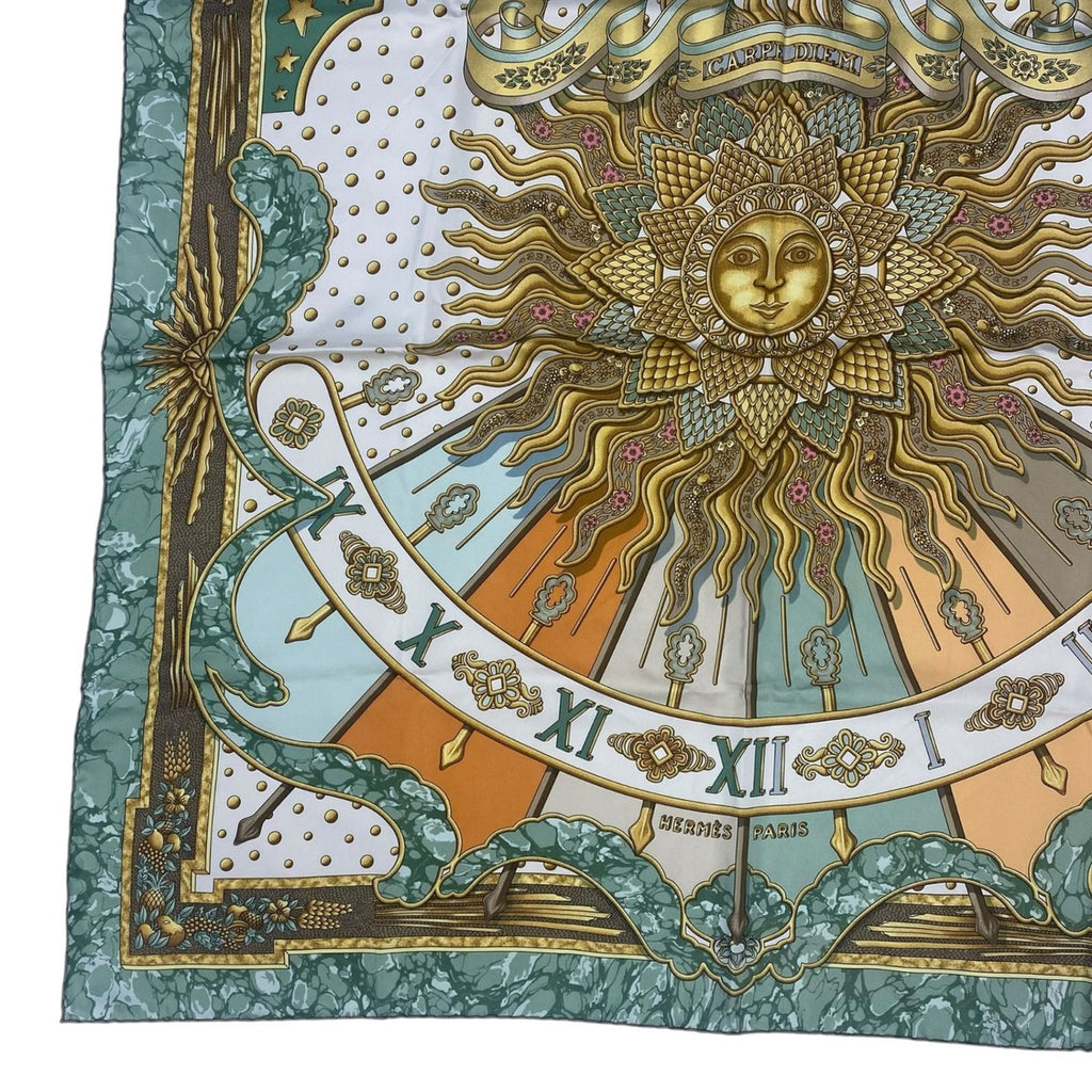 Hermes Scarf Silk Carre 90 Carpe Diem Enjoy Today Multi Box — view 5