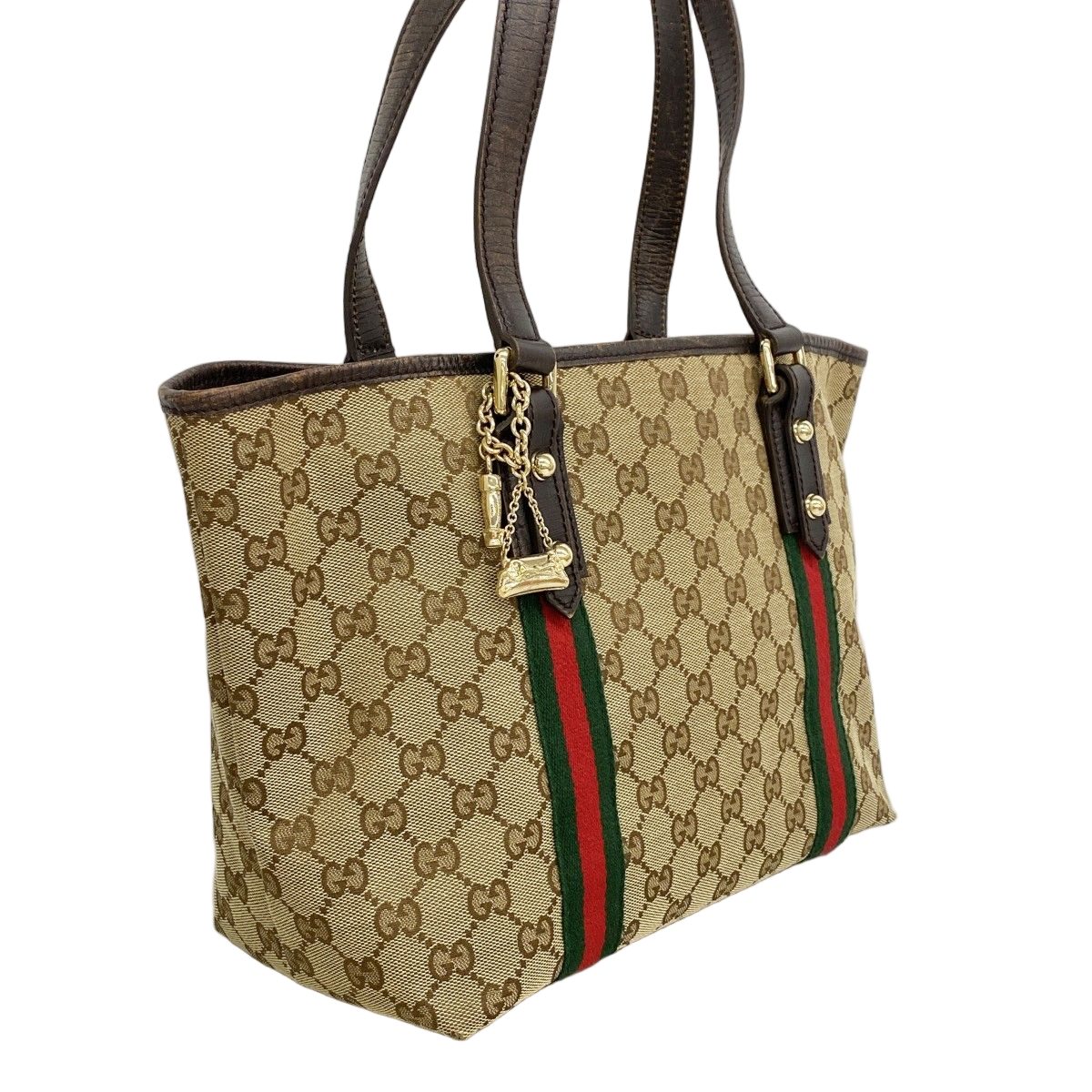 Gucci Tote GG Canvas Sherry Line Beige Brown Champagne Gold — view 2