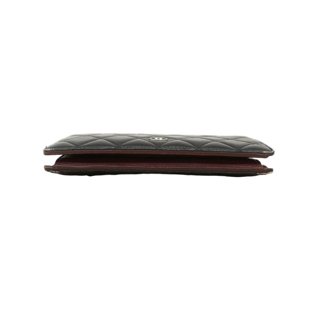Chanel Wallet Quilted Lambskin Black Silver — view 2