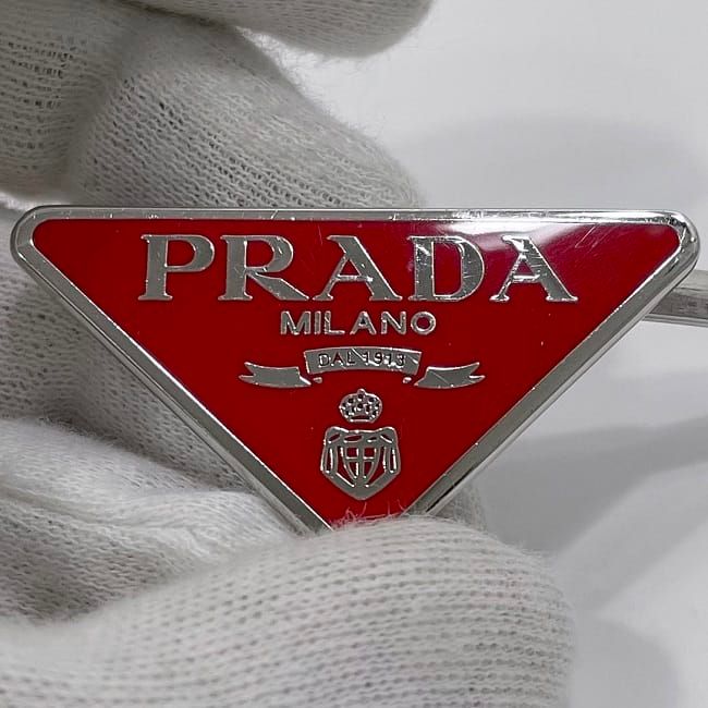 Prada Hairpin Red Silver 1 If051 Metal — view 5