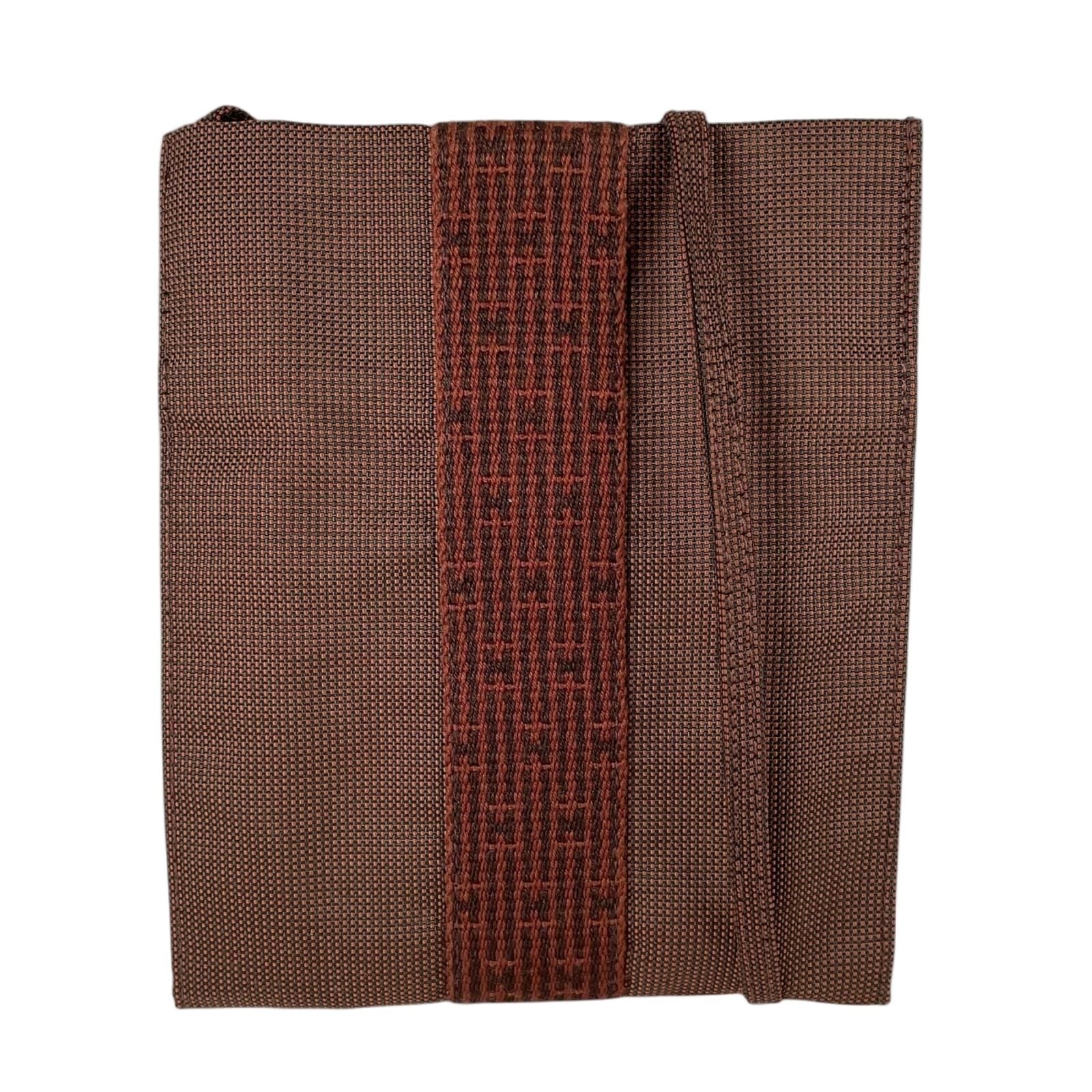 Hermes Her Line Pochette Canvas Cotton Brown Shoulder