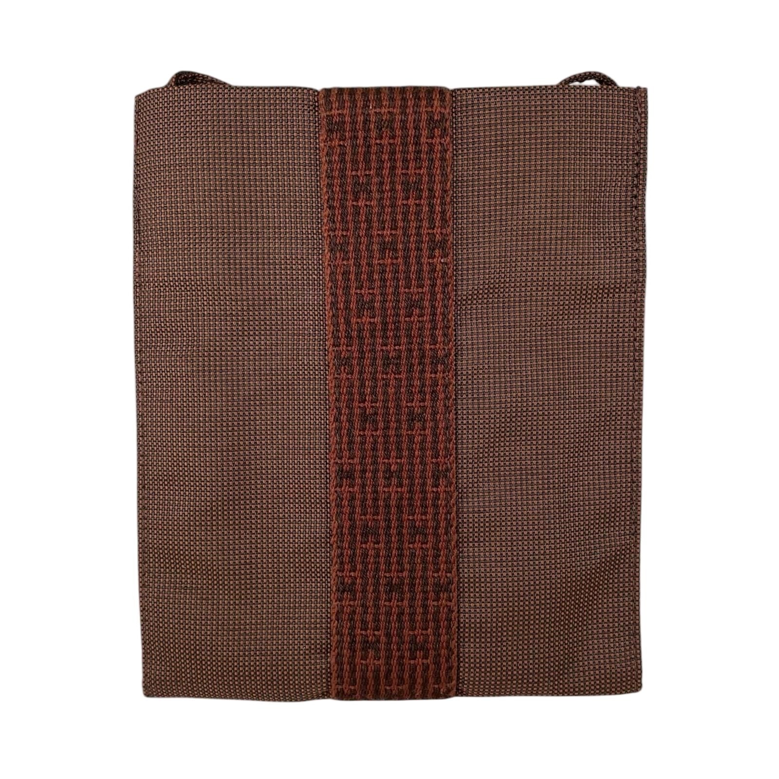 Hermes Her Line Pochette Canvas Cotton Brown Shoulder — view 2