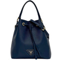 Prada Drawstring Shoulder Bag 2-Way Hand 1 BE 032 158 Saffiano Leather Azzurro
