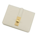 Celine Card Case with Flap Holder 16 Seeds Calf Leather White