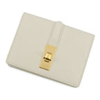 Celine Card Case with Flap Holder 16 Seeds Calf Leather White