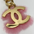 Chanel B24 C Coco Mark Pink Fur Key Holder Charm — view 8