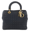 Dior Cannage Lady Handbag Tote Black
