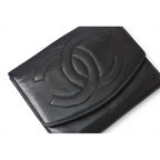 Chanel Wallet Bifold Folding CC Logo Black — view 8