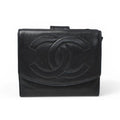 Chanel Wallet Bifold Folding CC Logo Black